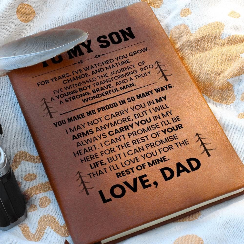 Son Personalized Leather Journal – Son Gifts from Mom – view 10