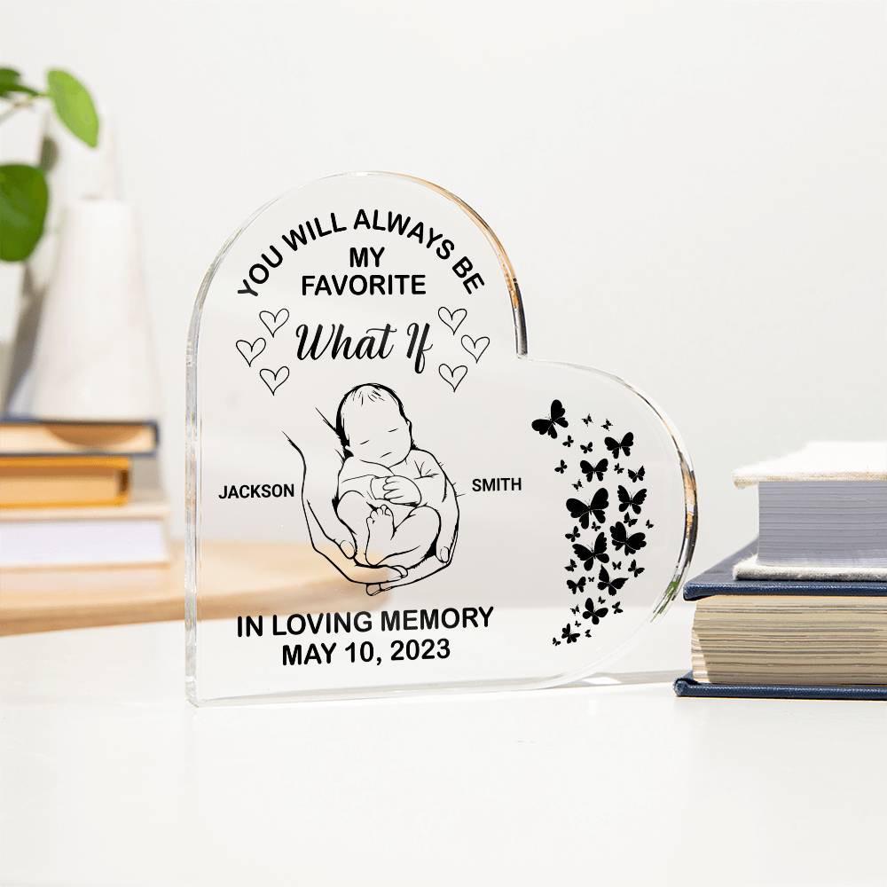 Baby Memorial Heart Acrylic Plaque – Pregnancy Loss Gift – view 10