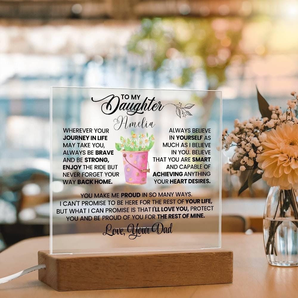 Personalized Daughter Gift LED Acrylic Plaque – Gifts from Mom – view 10