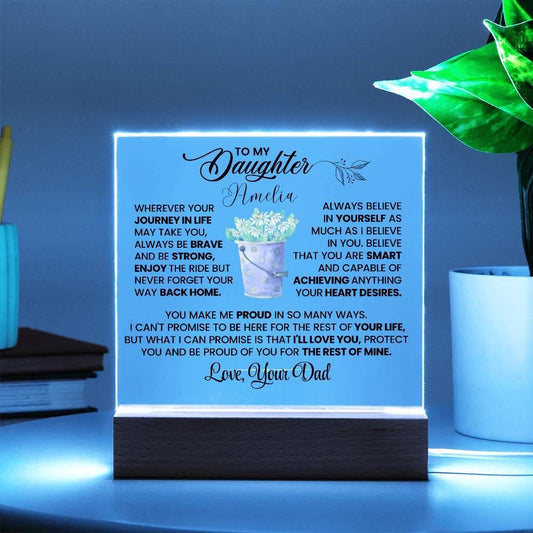 Personalized Daughter Gift LED Acrylic Plaque – Gifts from Mom – view 2