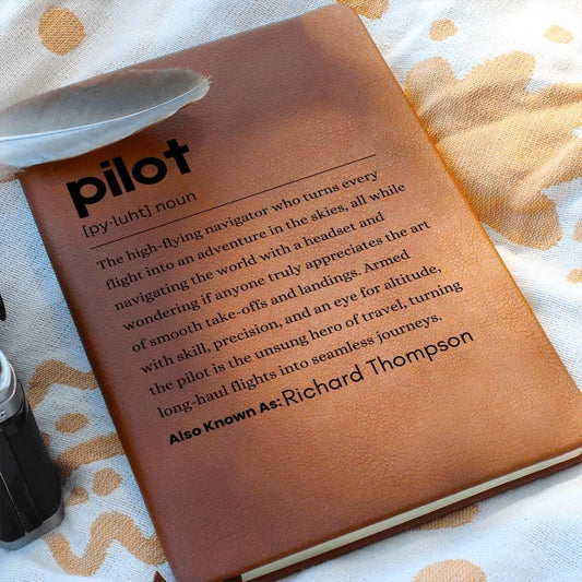 Pilot Definition Personalized Leather Journal – Aviation gift – view 2