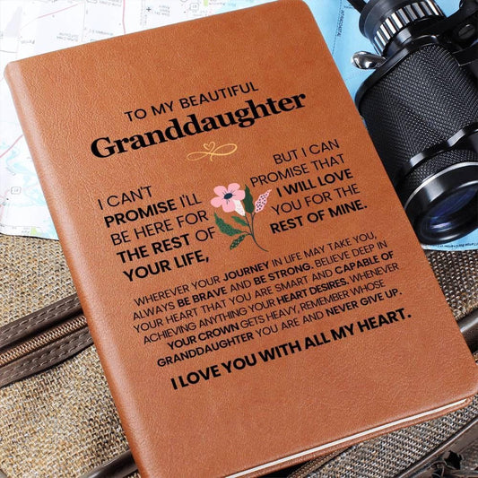 To My Granddaughter Personalized Leather Journal – Gift from Grandma – view 2