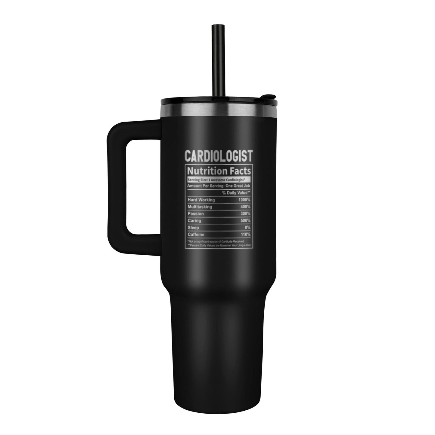 Cardiologist 40 oz Leaser printed Nutrition fact Tumbler – view 10