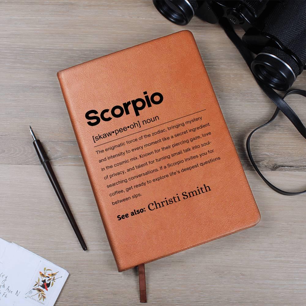 Scorpio Gift Personalized Definition Leather Journal – Zodiac Journal – view 10