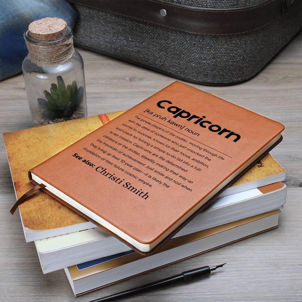 Capricorn Zodiac Personalized Definition Leather Journal – view 10