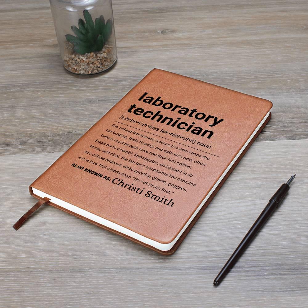 Laboratory Technician Gift Personalized Definition Leather Journal – view 10