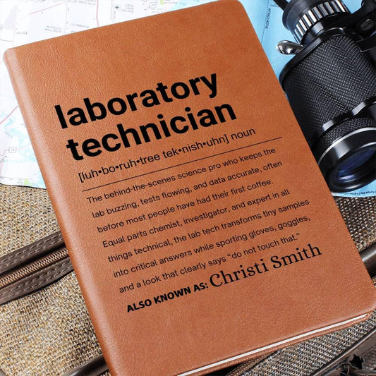 Laboratory Technician Gift Personalized Definition Leather Journal – view 2