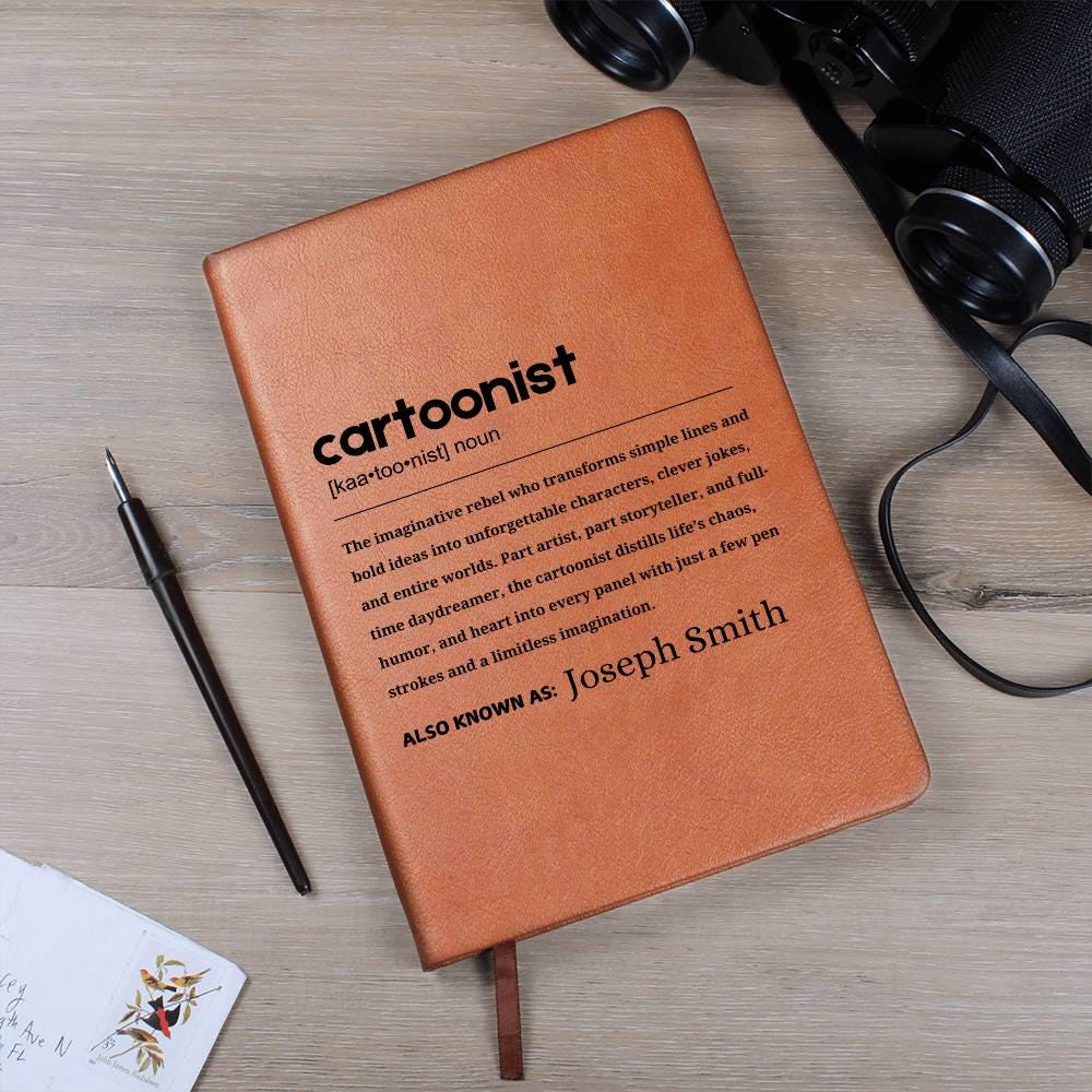 Cartoonist Gift Personalized Definition Leather Journal – view 10