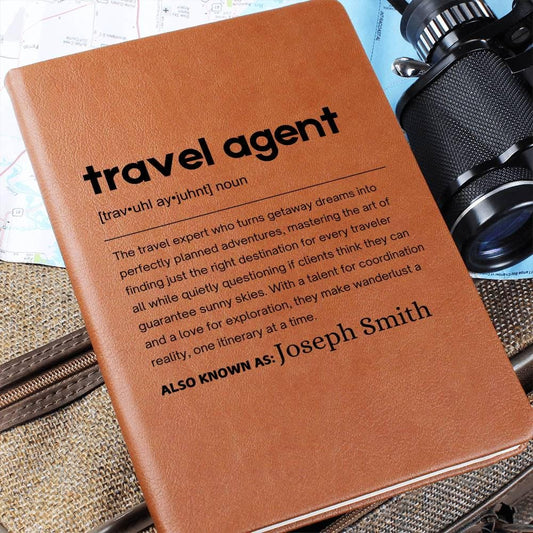 Travel Agent Gift Personalized Definition Leather Journal – view 2