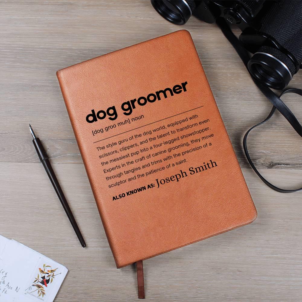 Dog Groomer Gift Personalized Definition Leather Journal – view 10