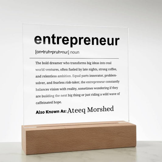 Entrepreneur Gift Personalized Definition Acrylic Plaque – view 2