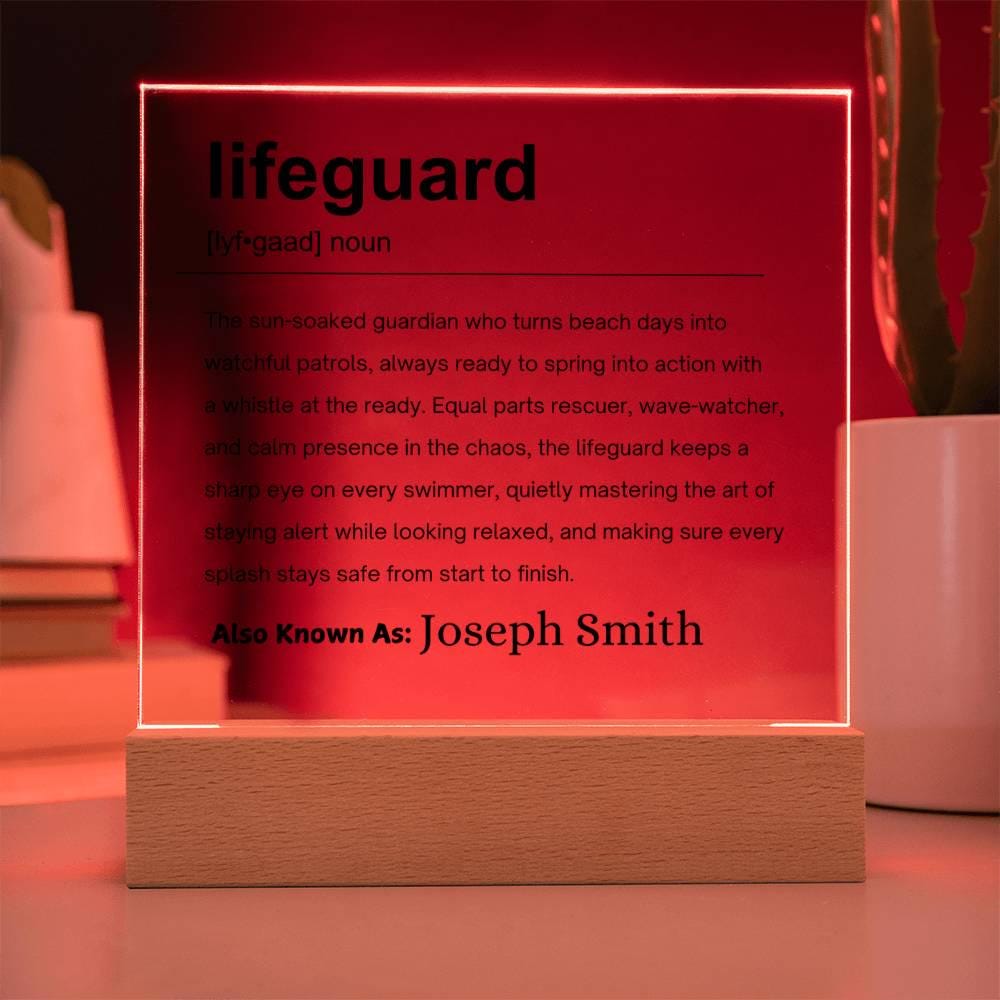 Lifeguard Gift Personalized Definition Acrylic Plaque – view 10