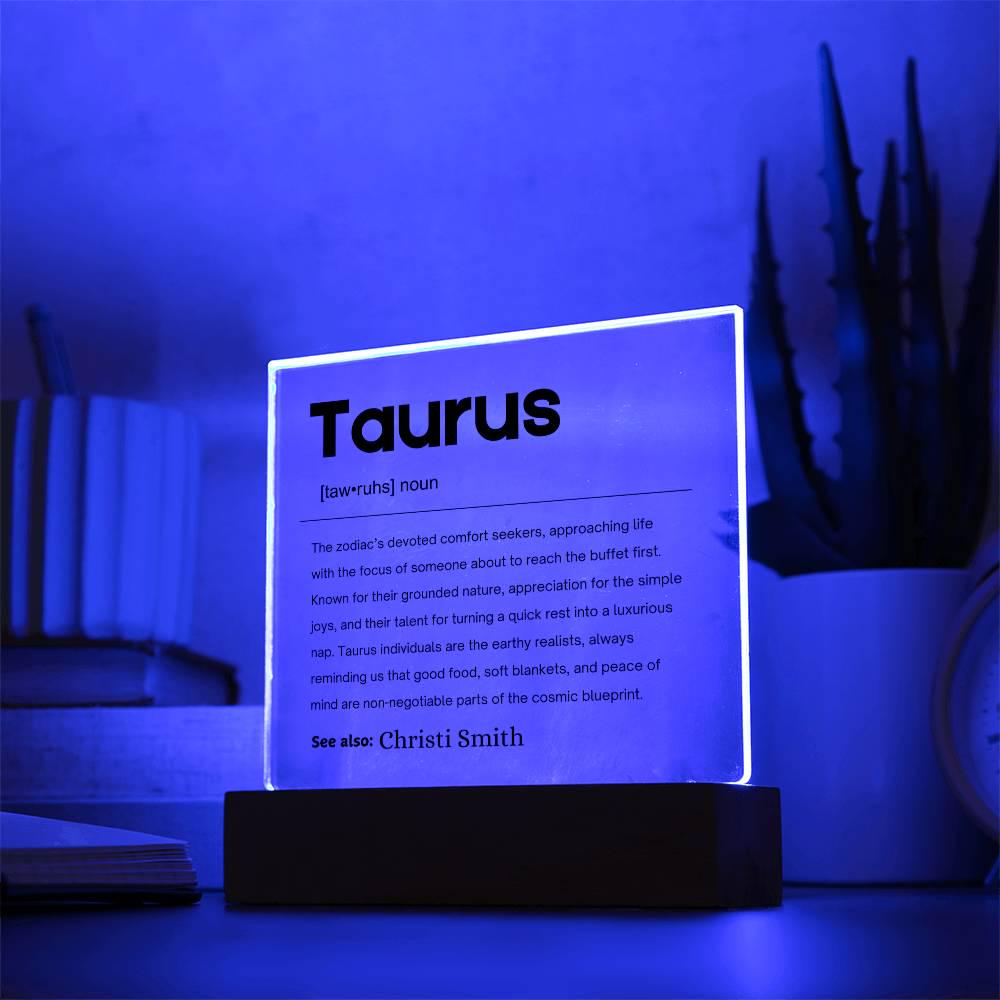 Taurus Zodiac Personalized Definition Acrylic Plaque – Gift for Taurus – view 10