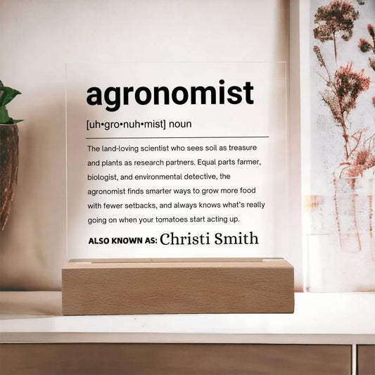 Agronomist Gift Personalized Definition Acrylic Plaque – view 2