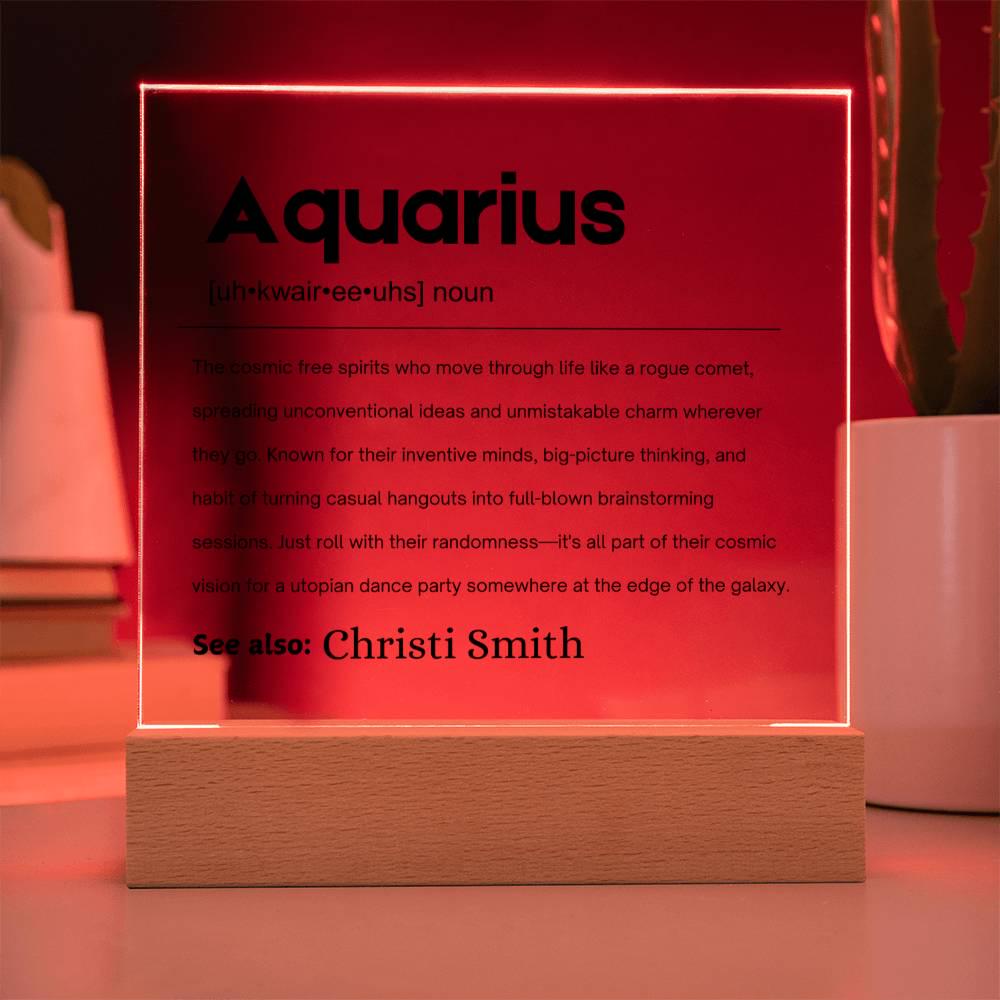 Aquarius Zodiac Personalized Definition Acrylic Plaque – view 10