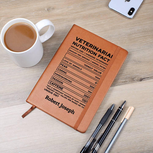Veterinarian Nutrition Facts Personalized Leather Journal Gifts – view 2