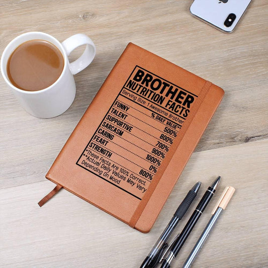 Brother nutrition facts Leather Journal – Gift for Brother – view 2