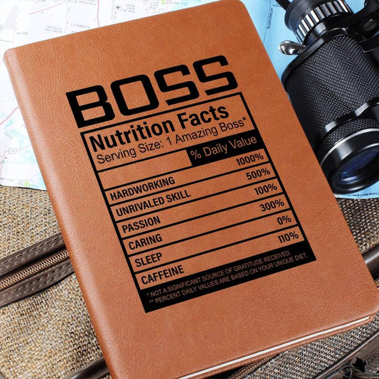 Boss Nutrition Facts Leather journal – Gift for Boss – view 2