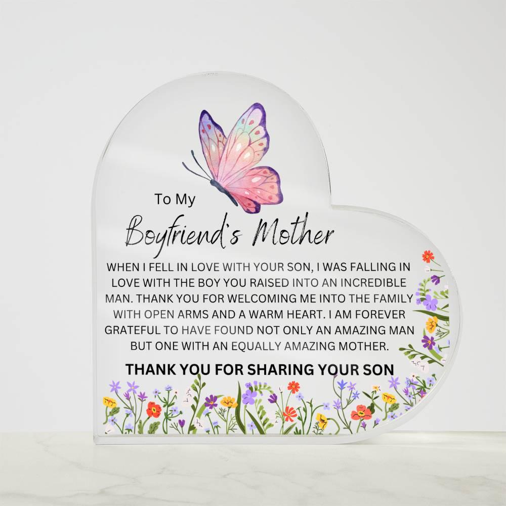 To My Boyfriends Mother Heart Plaque – Gift for Boyfriends Mom – view 10