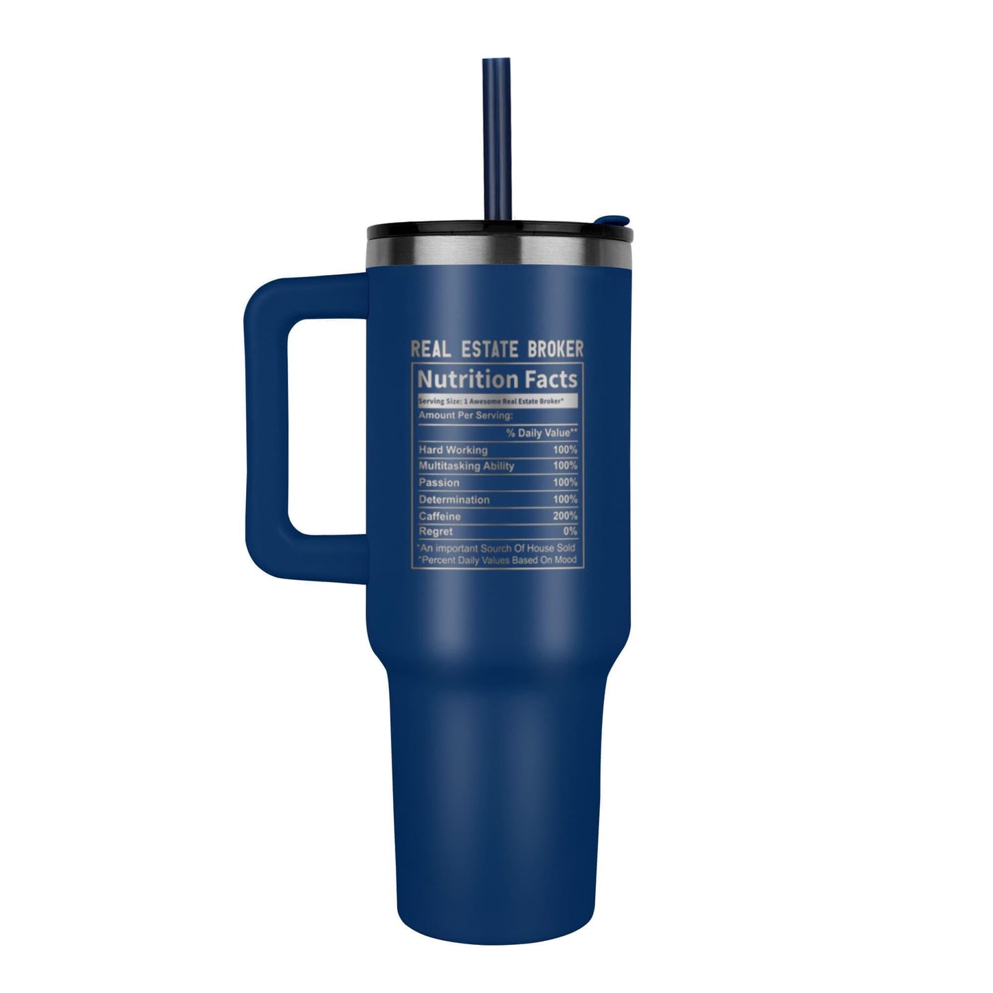 Real Estate Agent 40 oz Leaser printed Nutrition facts Tumbler – view 10