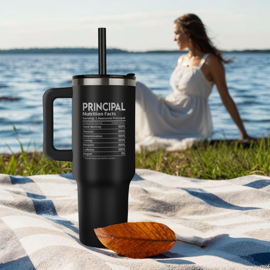 Principal 40 oz Nutrition facts Leaser printed Tumbler – view 2
