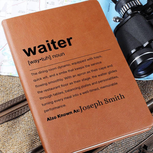 Waiter Gift Personalized Definition Leather Journal – view 2