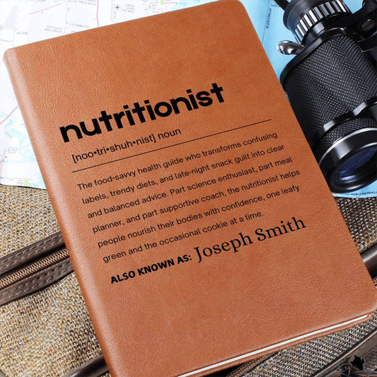 Nutritionist Gift Personalized Definition Leather Journal – view 2