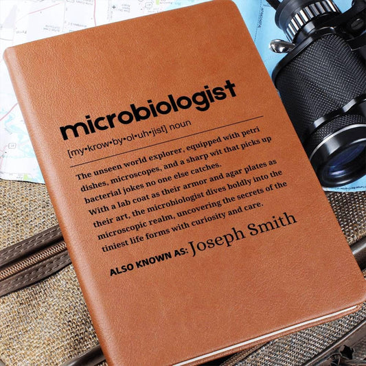 Microbiologist Gift Personalized Definition Leather Journal – view 2