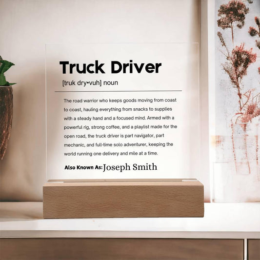 Truck Driver Gift Personalized Definition Acrylic Plaque – view 2