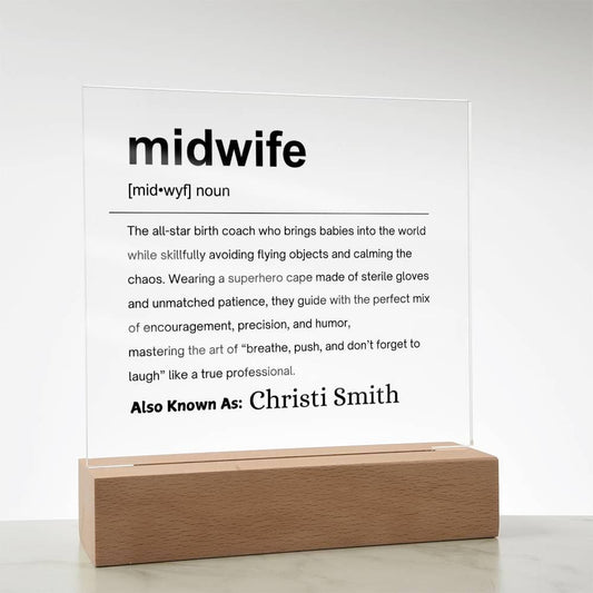 Midwife Gift Personalized Definition Acrylic Plaque – view 2