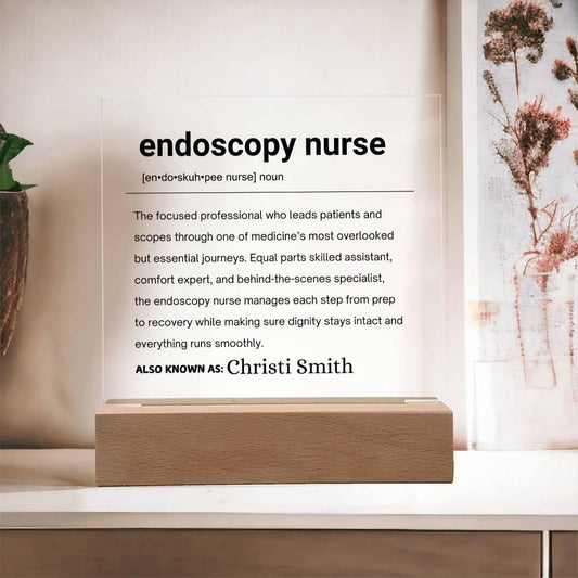 Endoscopy Nurse Gift Personalized Definition Acrylic Plaque – view 2