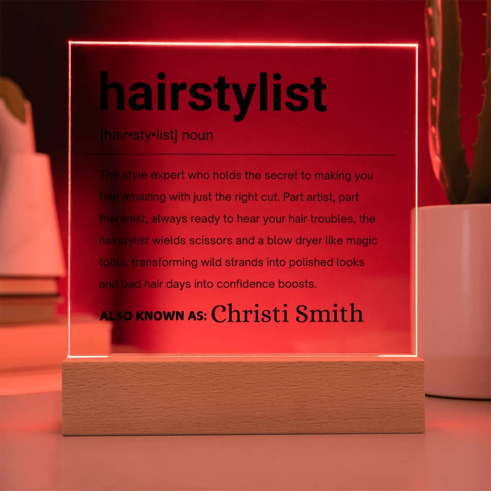 Hairstylist Gift Personalized Definition Acrylic Plaque – view 10