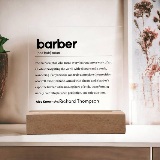 Personalized Barber Definition Acrylic Plaque – Gifts for Barber – view 2