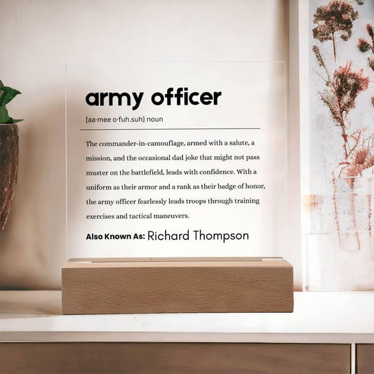 Army Officer Gift Personalized Definition Plaque – view 2