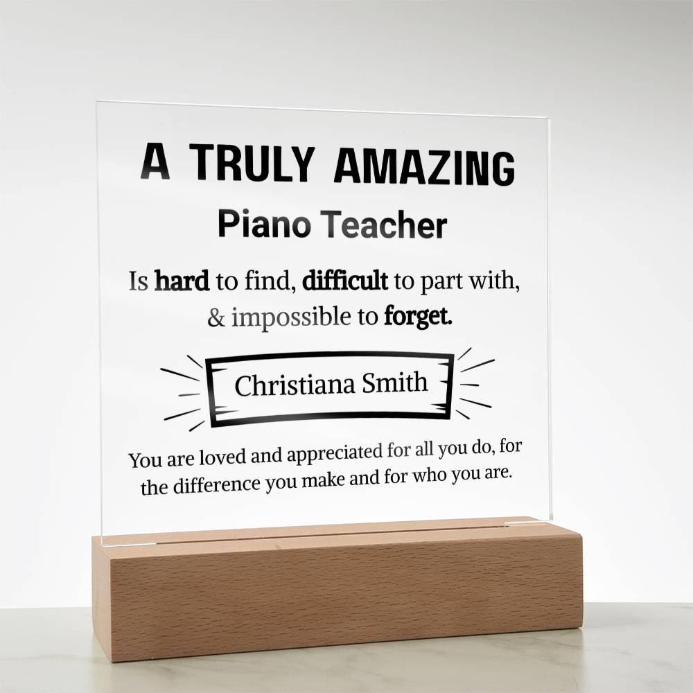 Piano Teacher Appreciation Personalized Acrylic Plaque – Christmas – view 10