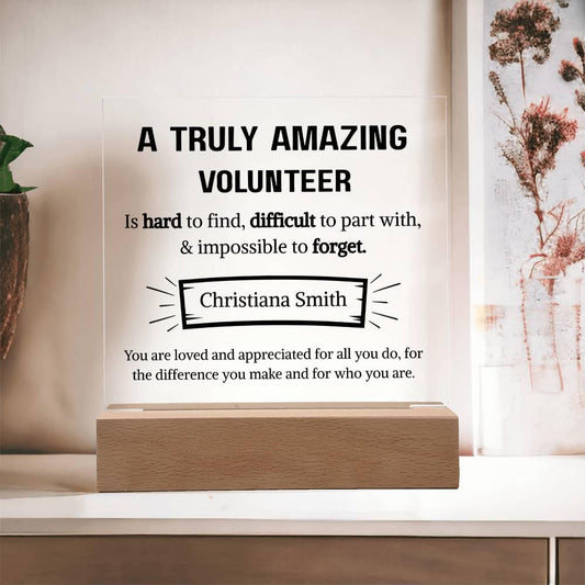 Volunteer Appreciation Personalized Acrylic Plaque – School Volunteer – view 2