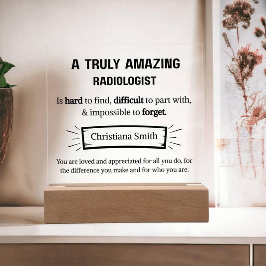 Radiologist Appreciation Personalized Acrylic Plaque – Radiology Gifts – view 2
