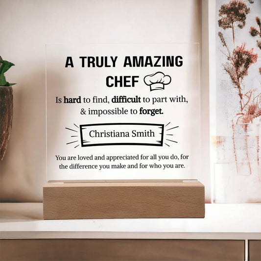 Chef Appreciation Personalized Acrylic Plaque – Gift For Chef – view 2