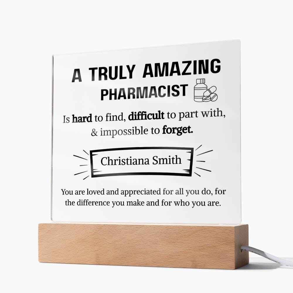 Pharmacist Appreciation Personalized Acrylic Plaque – Pharmacy Gifts – view 10