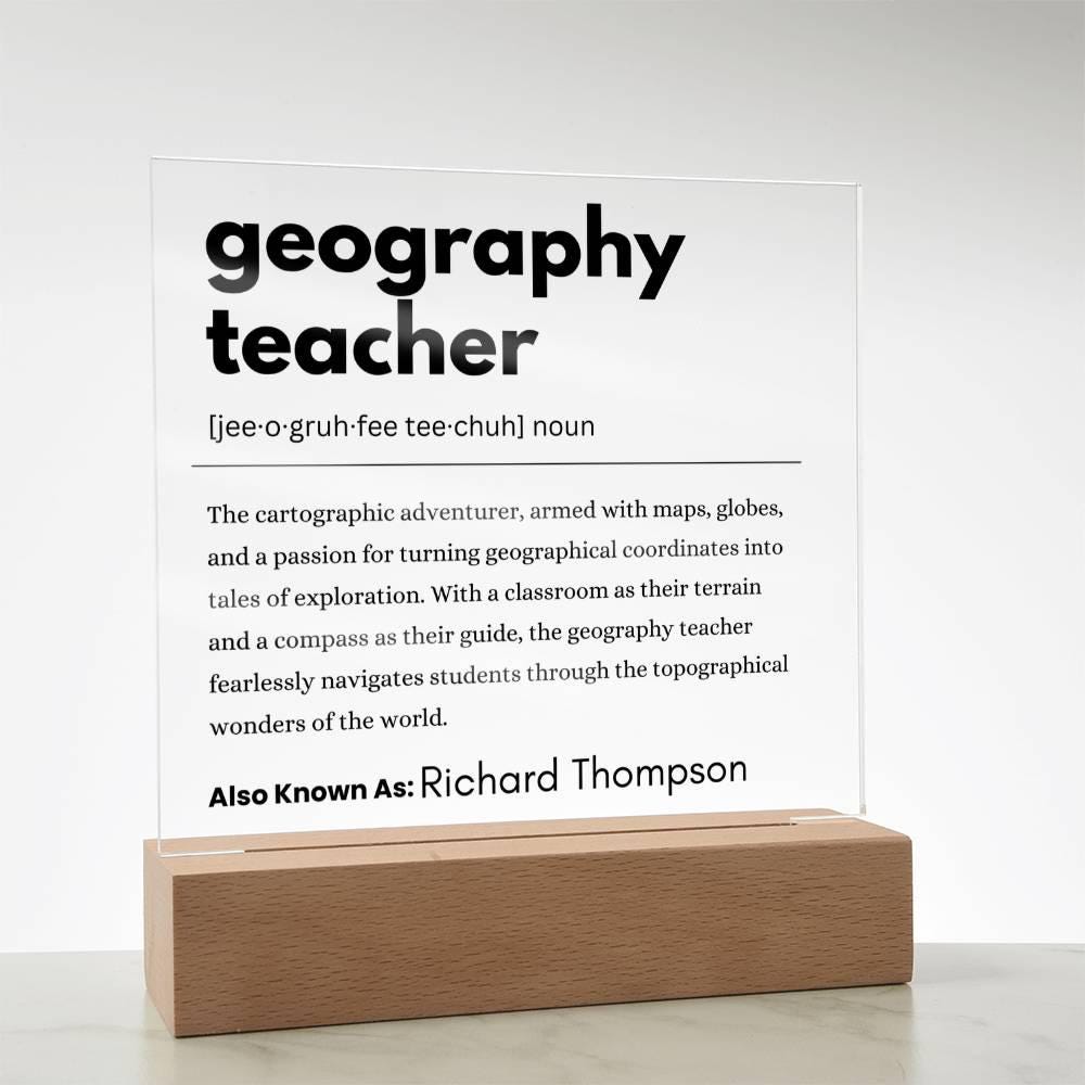 Geography Teacher Gift Personalized Definition Acrylic Plaque – view 10
