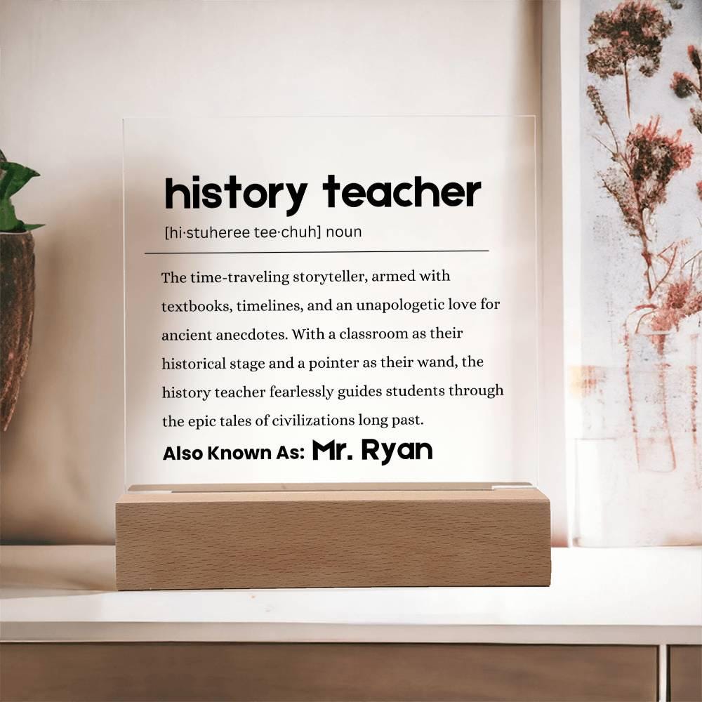 History Teacher Gift Personalized Definition Acrylic Plaque – view 10