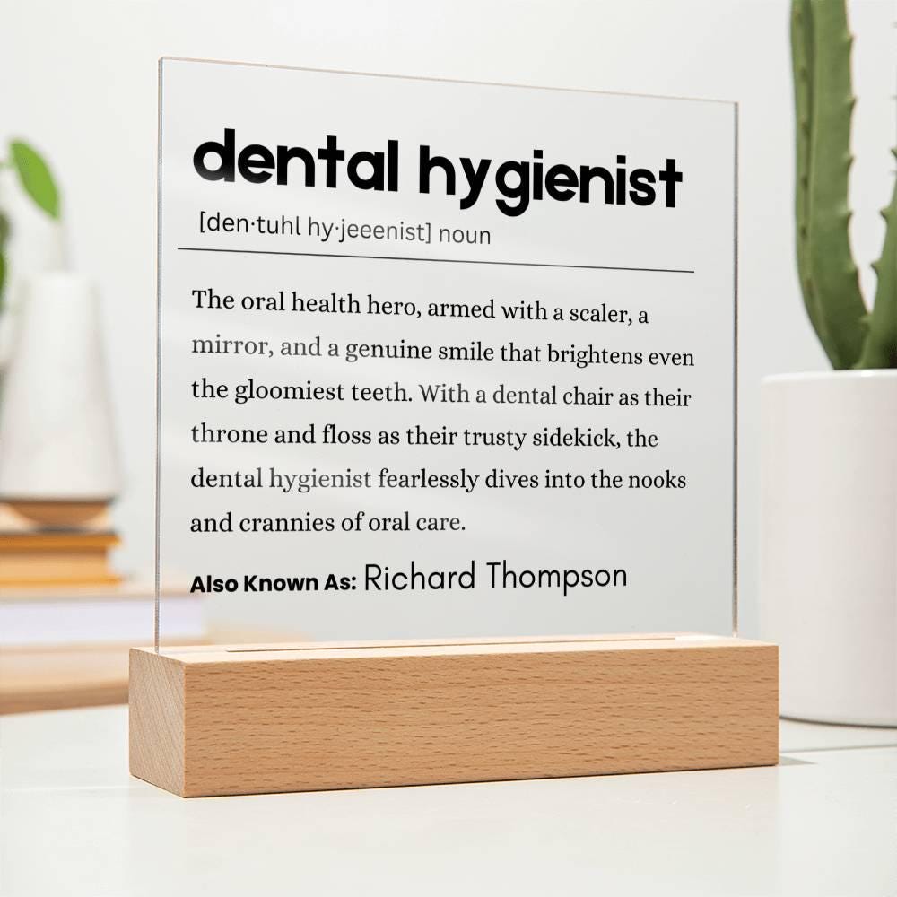 Dental Hygienist Personalized Definition Acrylic Plaque – view 10