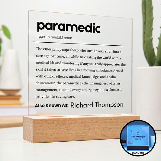 Paramedic Gift Personalized Definition Acrylic Plaque – EMT Gifts – view 2