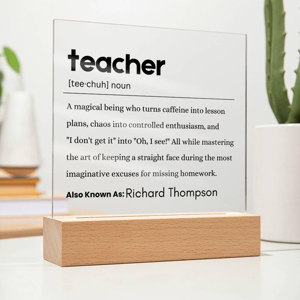 Personalized Teacher Definition Plaque – Christmas & Birthday gift – view 10