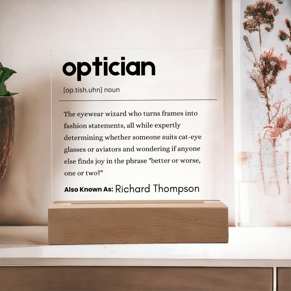 Optician Gift Personalized Definition Acrylic Plaque – Optometry Gifts – view 10