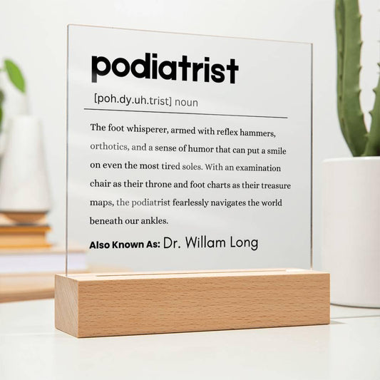 Podiatrist Gift Definition Personalized Acrylic Plaque – view 2