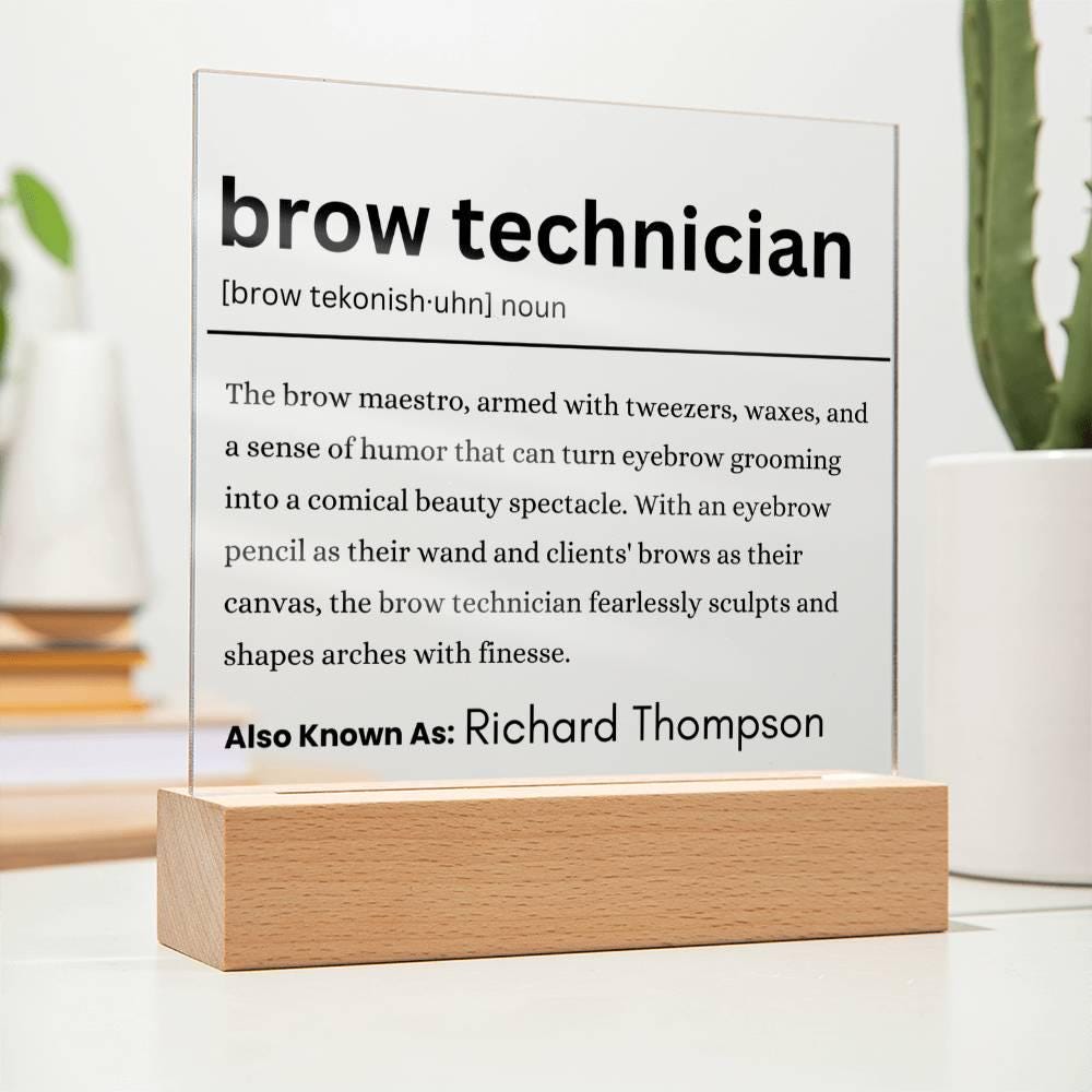 Brow Technician Gift Personalized Definition Acrylic Plaque – view 10