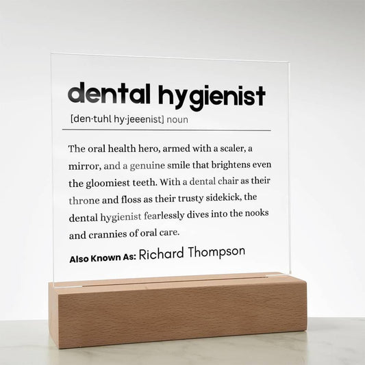 Dental Hygienist Personalized Definition Acrylic Plaque – view 2