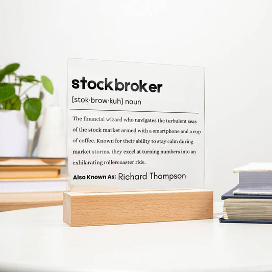 Stock Broker Gift Personalized Definition Acrylic Plaque – view 2