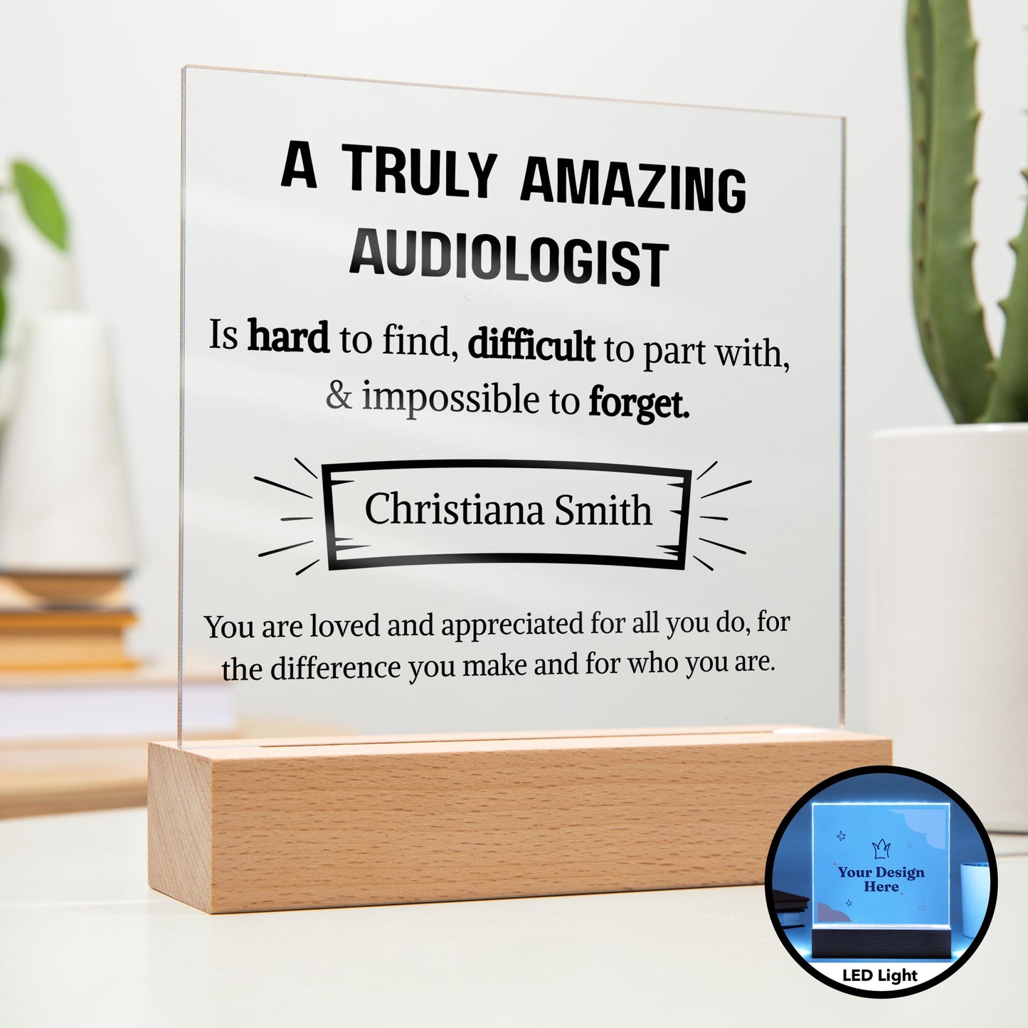 Audiologist Appreciation Personalized Acrylic Plaque – Ear Doctor Gift – view 10